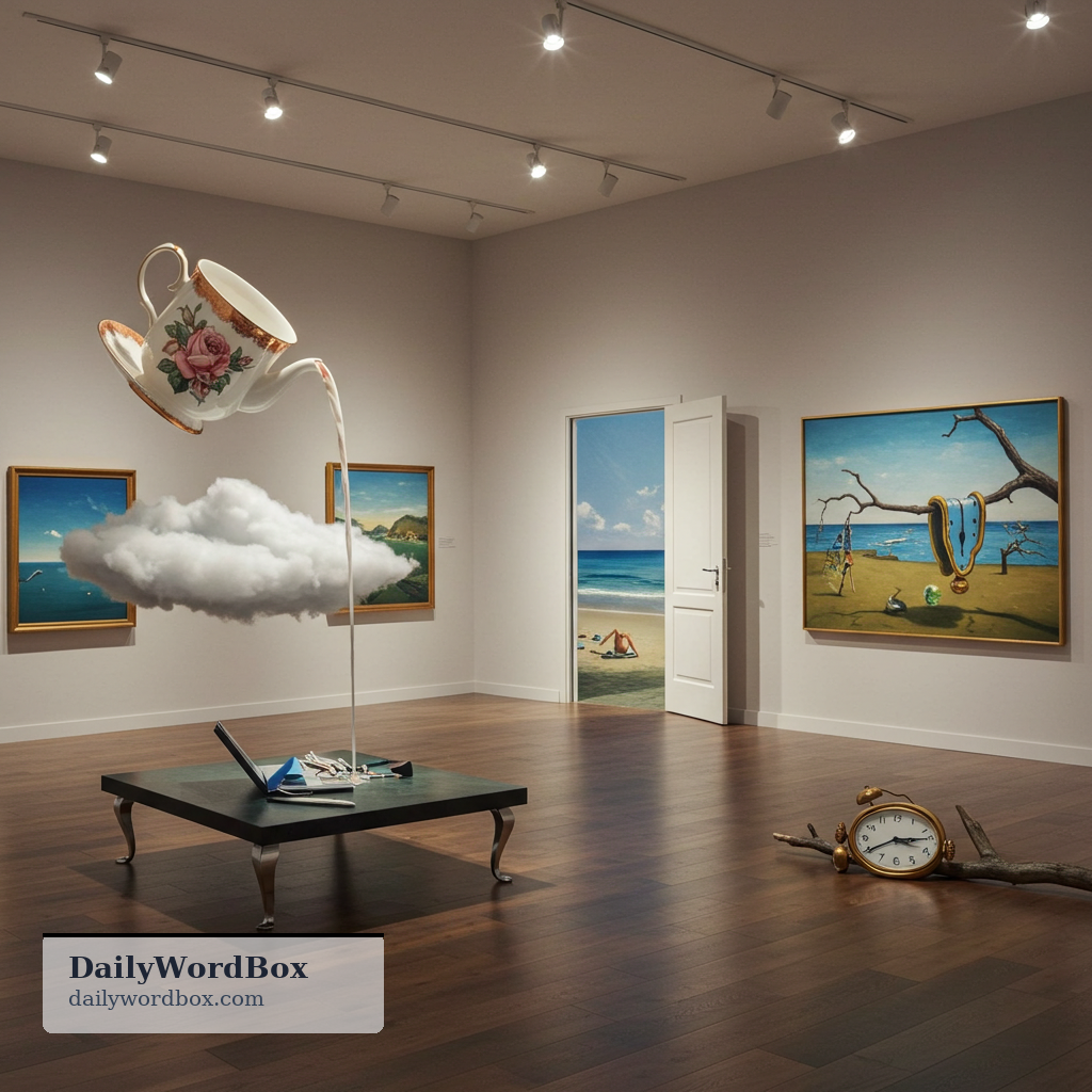 surrealism: a modern art and literary movement that uses dreamlike, illogical imagery to explore the unconscious mind