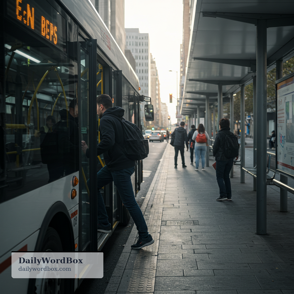 take the bus: to travel by bus as a means of public transportation