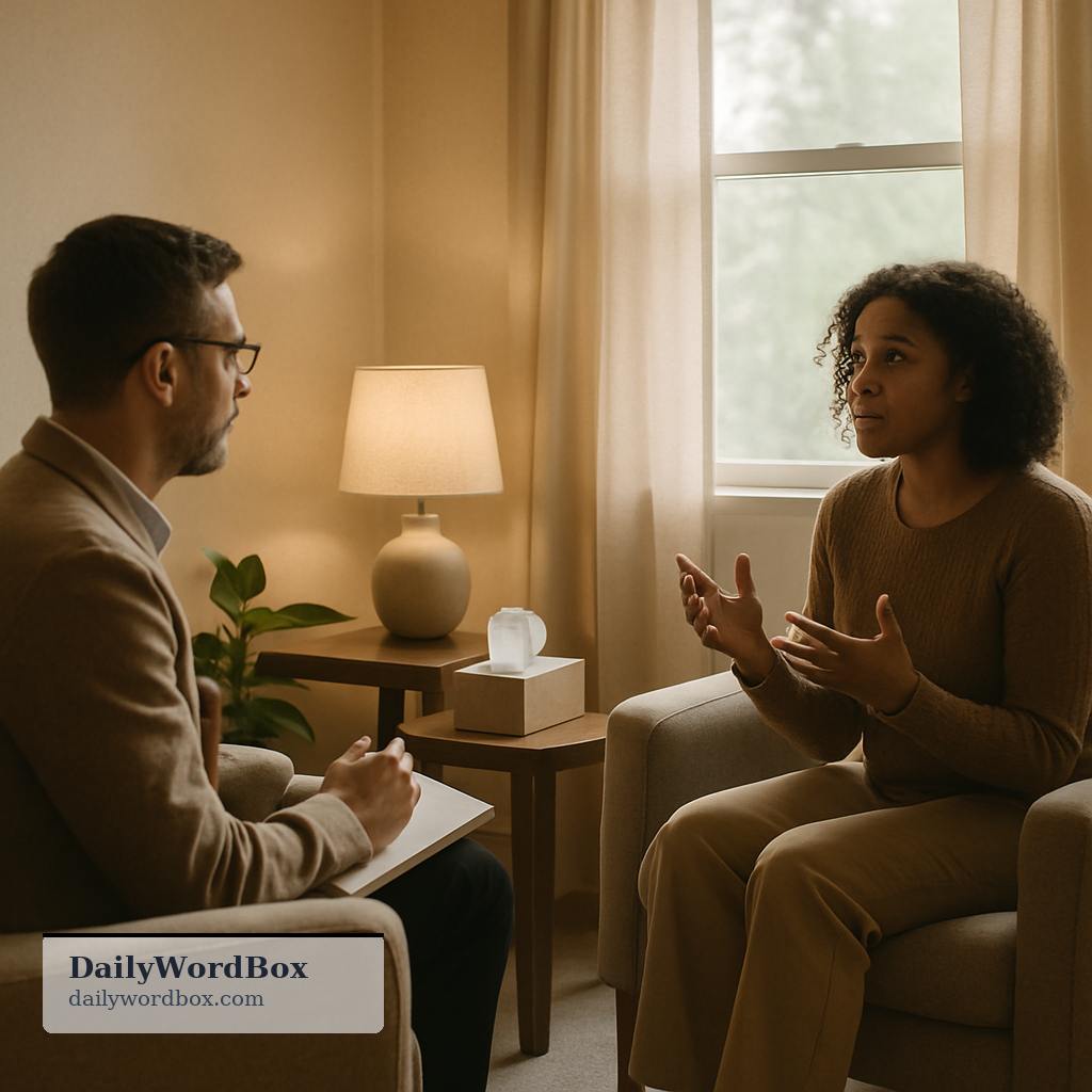 therapy: treatment that helps someone deal with mental, emotional, or behavioral problems, often through regular meetings wi…