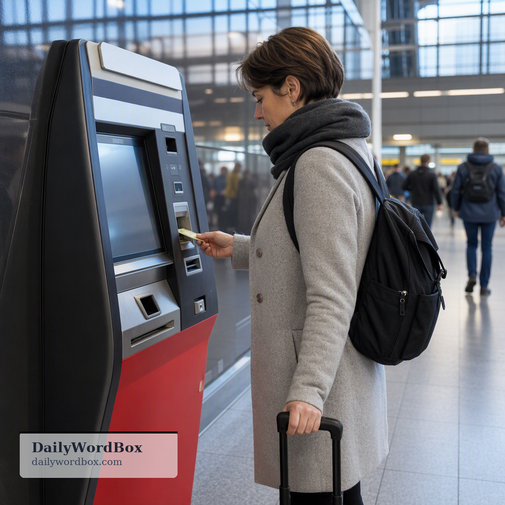 ticket machine: A machine that dispenses tickets, typically for public transport, parking, or events.