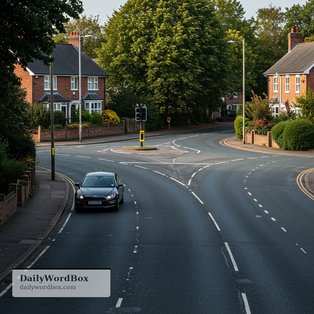 turn off: To leave a road or path by turning onto another one.