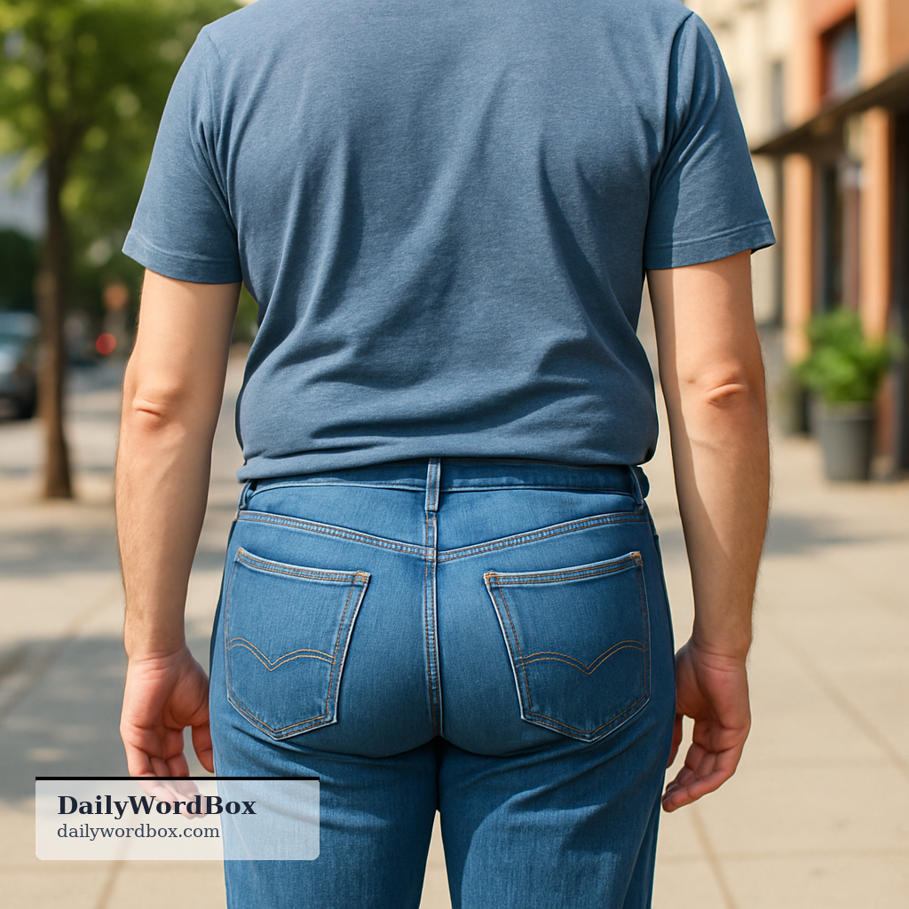 tush: a person’s buttocks (informal, often humorous or child-friendly)