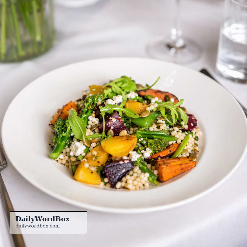 vegetarian option: A dish or meal that does not contain meat, poultry, or fish, designed for people who follow a vegetarian…
