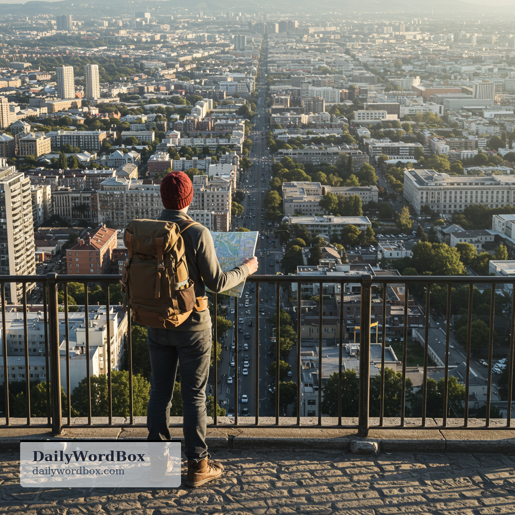 visit a city: to go to a city for a short time, usually for travel, sightseeing, or business