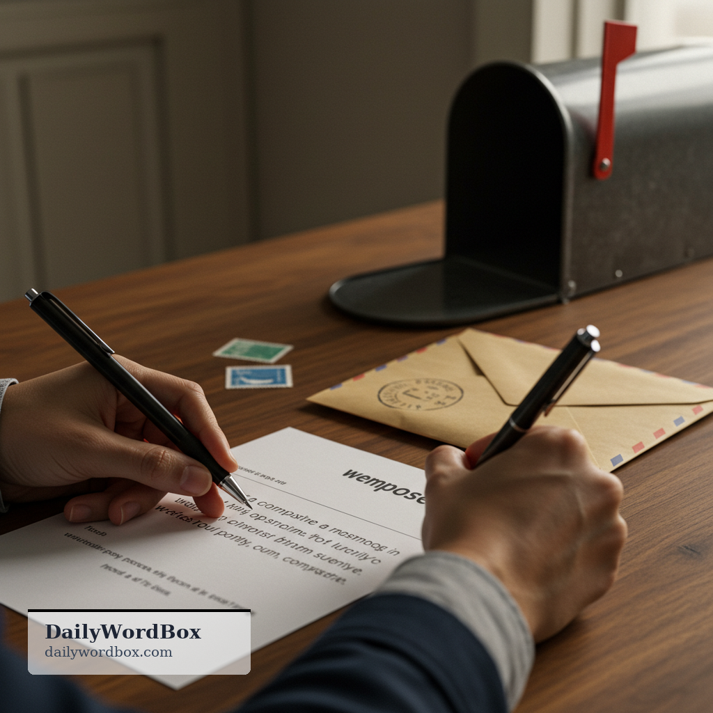 write a letter: to compose a message in letter form, usually to be sent to someone