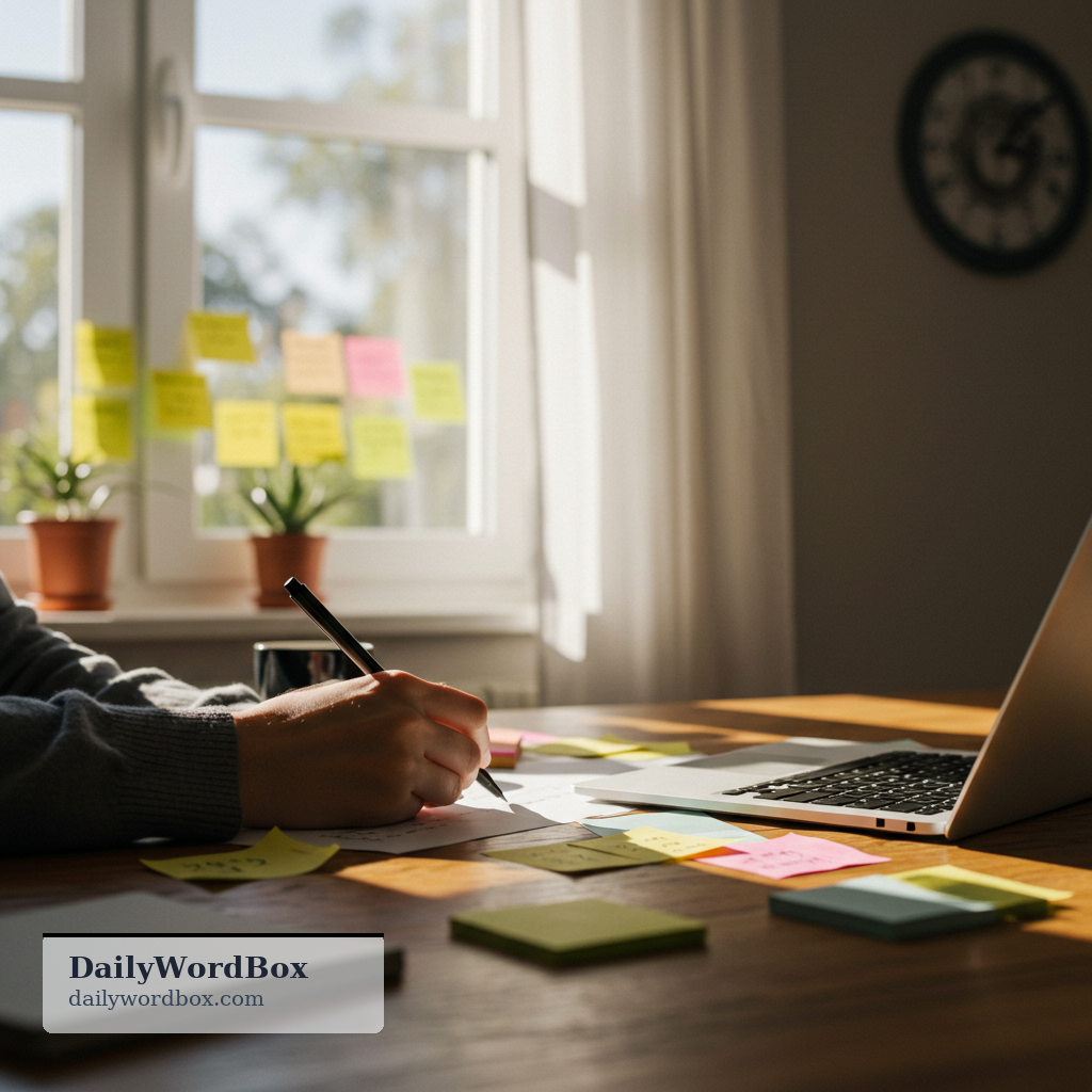 write down: to list ideas, thoughts, or plans in written form